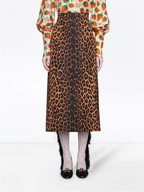 gucci wool skirt|Gucci leopard skirt.